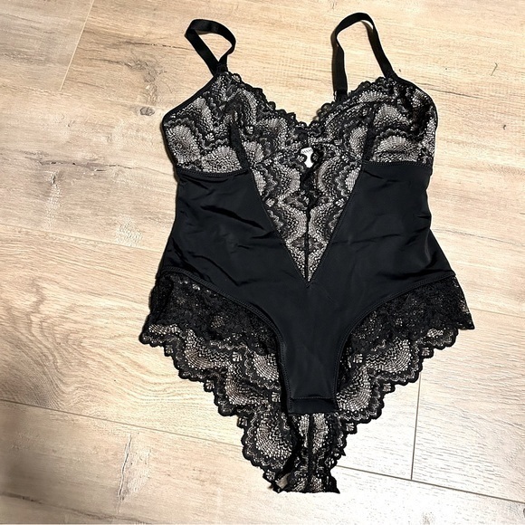 None Tops - Clearance: Bodysuit With Lace